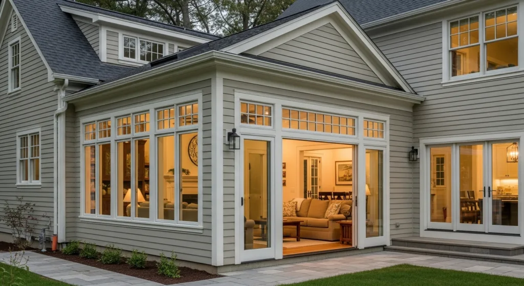 Full Home Additions by Ribeiro Construction, showcasing an exterior room extension that blends seamlessly with a Connecticut home's traditional design.